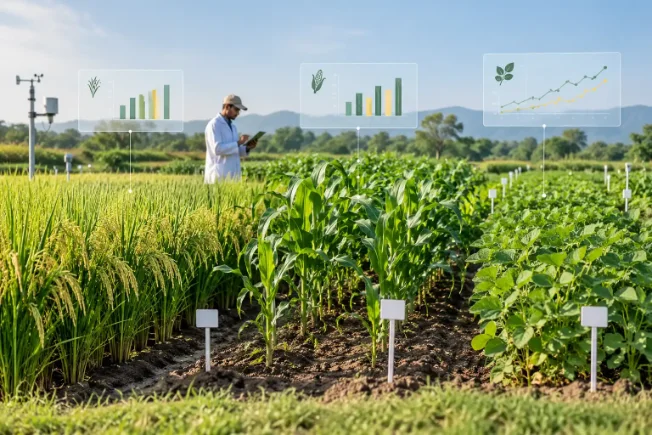 rice / maize trial plots